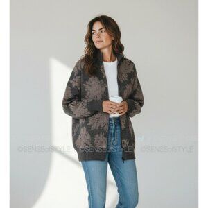 Brunello Cucinelli Pattern Jacquard Knit Zipped Cardigan Women Sweater XXS